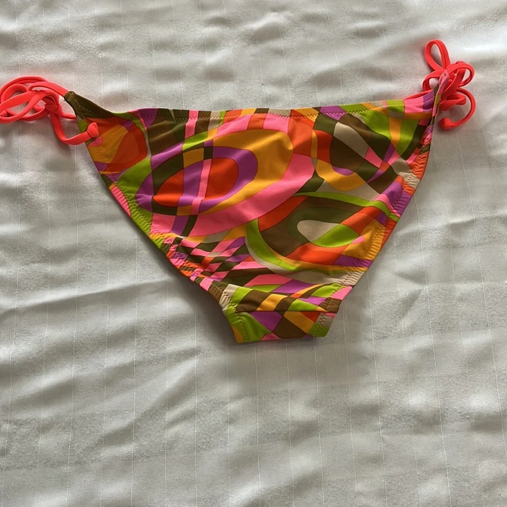 J. Crew Shattered Swirl triangle bikini bright multicolored swimsuit Size XS